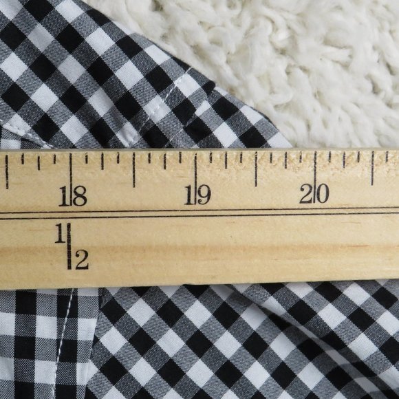 Nick Graham* Men's Long Sleeve‎ Button Down Curved Hem Checkered Shirt~ Medium - Picture 7 of 12